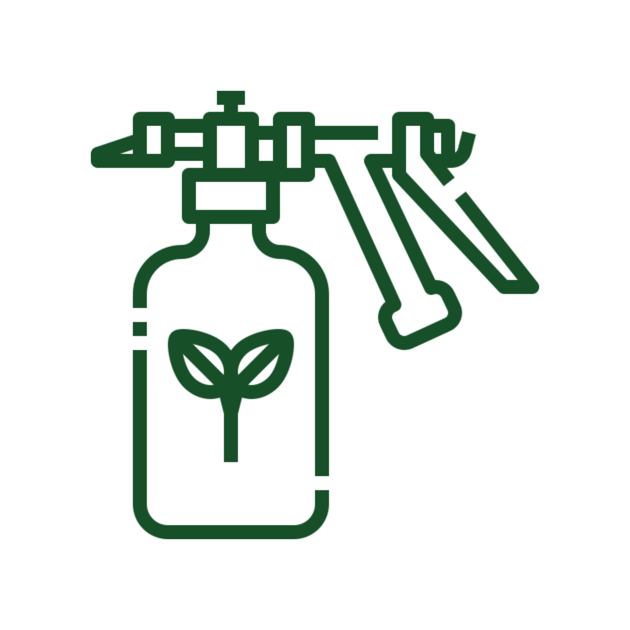 Spray bottle icon with leaf design.