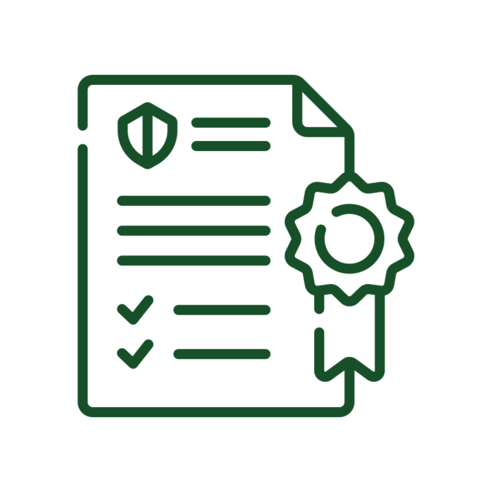 Certificate icon with shield and ribbon.